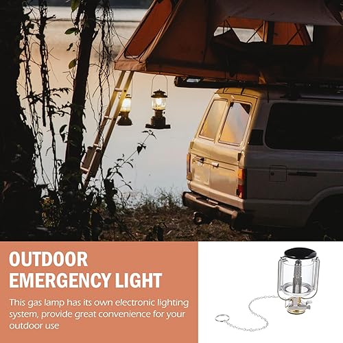 Miniatura 6 de Linterna de gas para acampar al aire libre con bolsa de almacenamiento y lámpara de combustible para senderismo, iluminación de tienda de campaña de