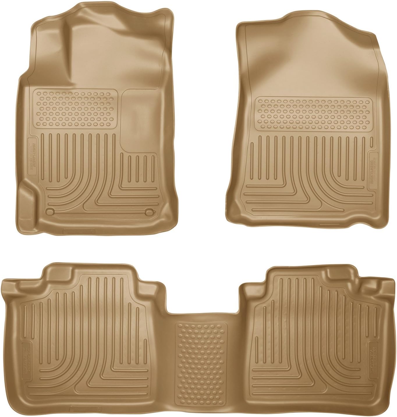 Husky Liners Weatherbeater Floor Mats | Fits 2010-2015 Lexus RX350 & Lexus RX450H | Front & 2nd Row, 3-pc Tan - 99553