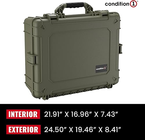 Miniatura 2 de Condition 1 Estuche rígido con espuma, color verde Ranger  25 x 20 x 8 pulgadas, caja seca resistente al agua, caja de almacenamiento para camping,