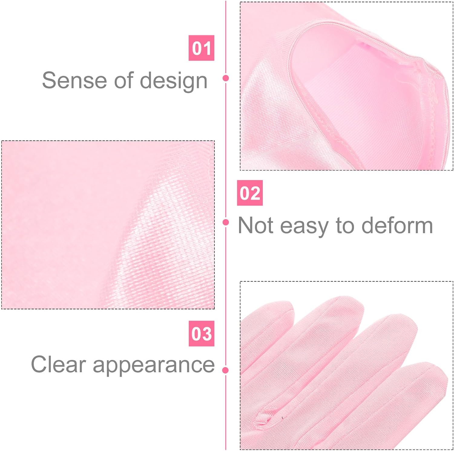 LIFKOME Dress Gloves 3 Pairs Decorative Skirt Gloves for Party Supplies Pink White Blue Colors Special Occasion Accessories