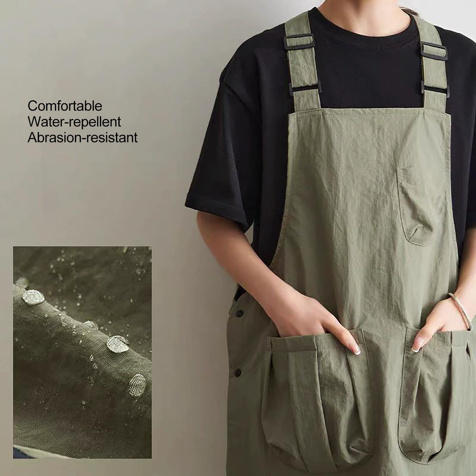 Delantal De Cocina Unisex Ajustable con Bolsillos para Cocinar, Hornear Y Pintar G,One Size