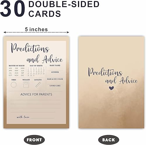 Miniatura 6 de Adivina quién Juego de mamá o papá para baby shower, 30 tarjetas de juego de relleno de doble cara color caqui para bebé niño y niña, revelación de