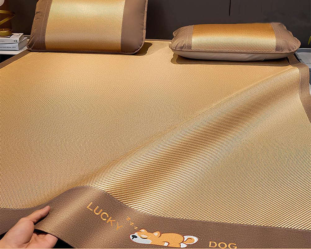MRVAKDYDI Summer Sleeping Mat, Bamboo Foldable Cooling Mat For Bed Multicolor Multiple Sizes(Yellow 2,150 * 200cm)
