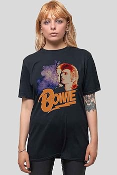 Amazon.com: David Bowie T Shirt Retro Portrait Logo Ziggy Stardust
