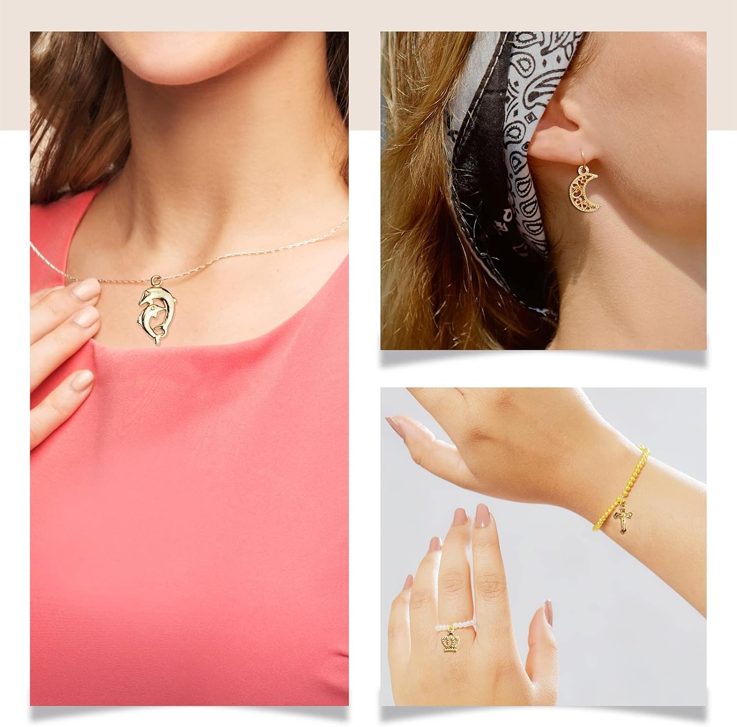 JIALEEY Wholesale Bulk 50PCS Mixed KC Gold Charms Pendants DIY for Necklace Bracelet Jewelry Making and Crafting - Image 7