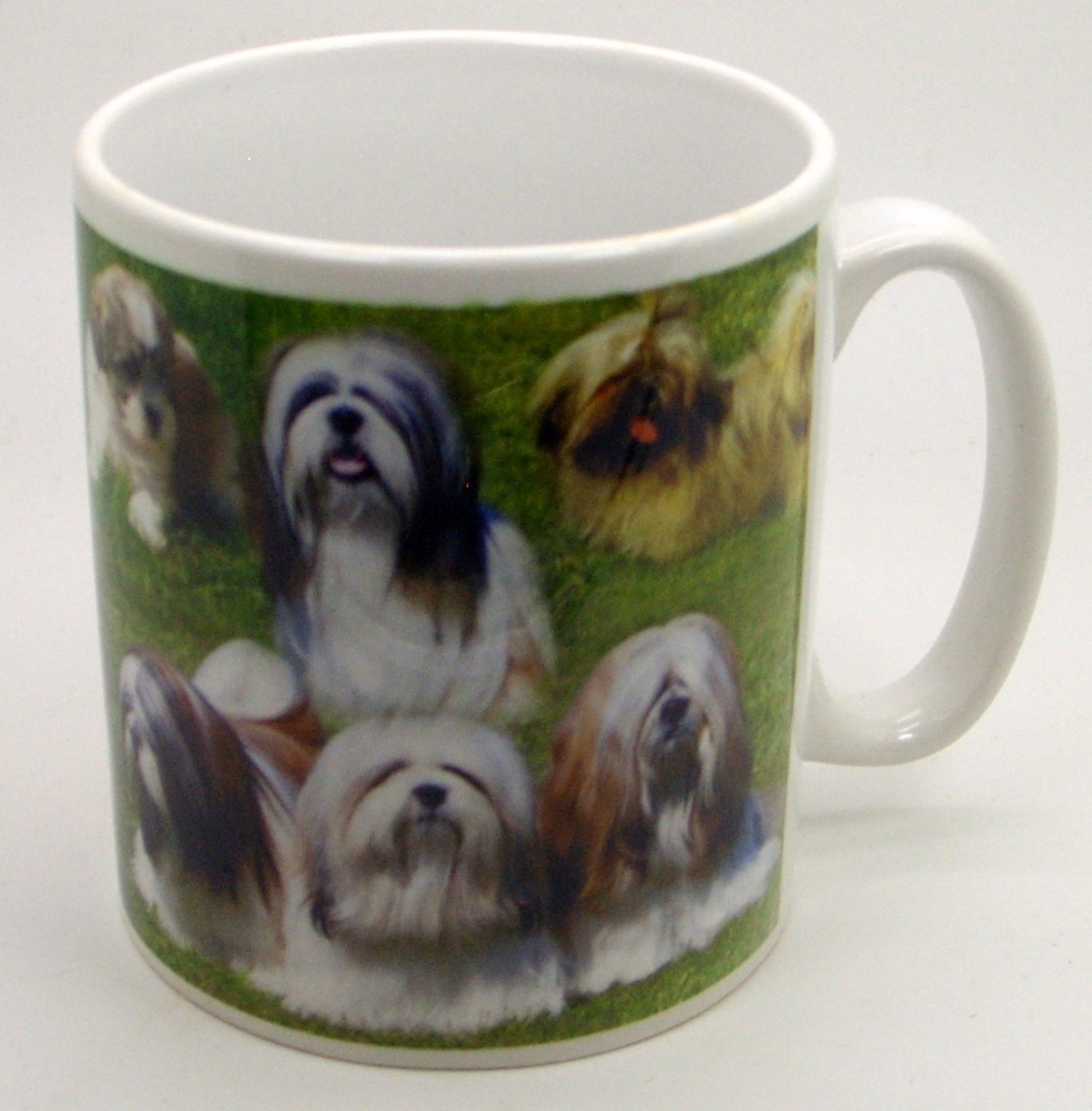 The Plate Collectors Shop LHASA APSO CERAMIC/POTTERY COLLAGE 10.5 0Z MUG ~ HAND DECORATED IN STOKE ON TRENT
