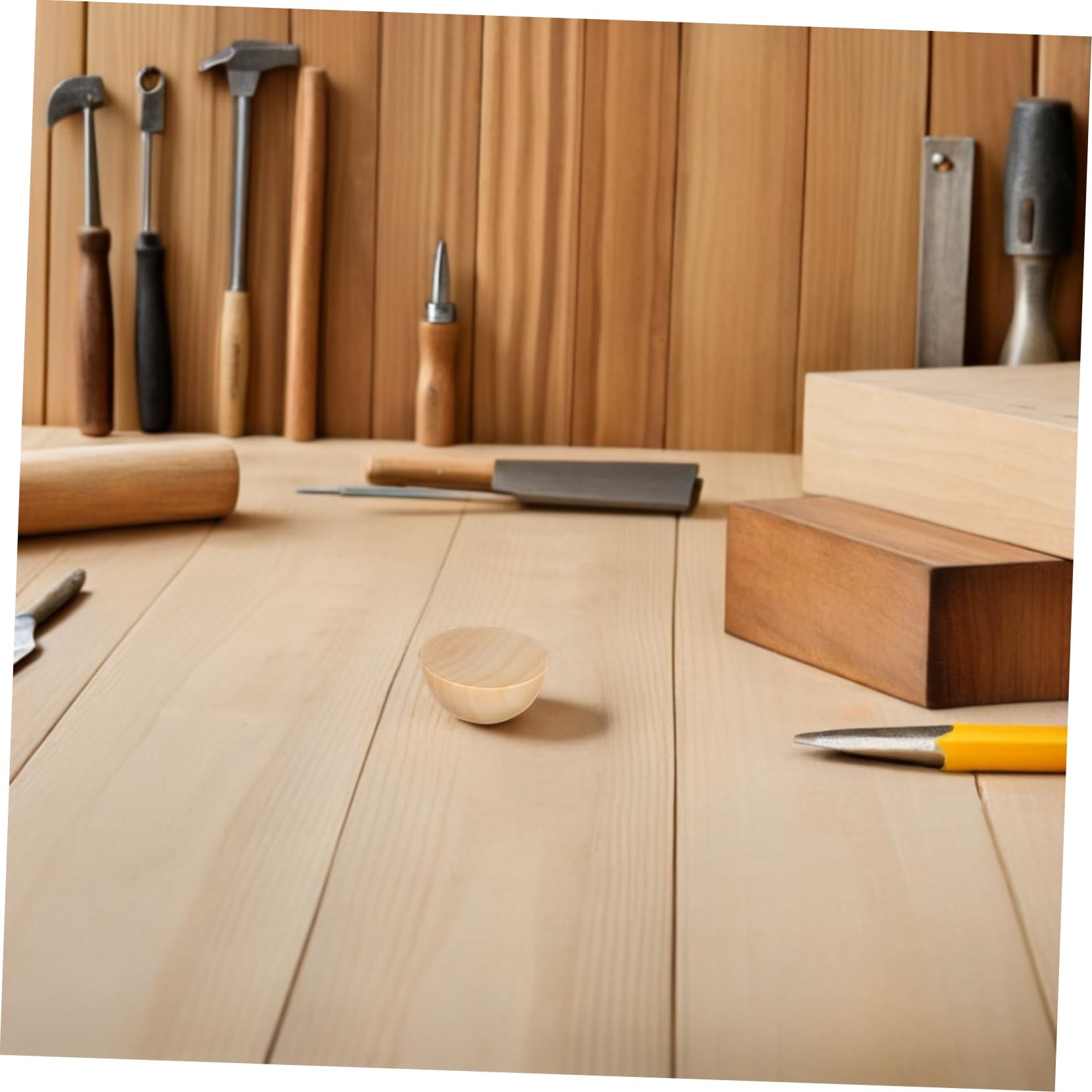 jojofuny 300piezas Media Bola De Madera Sin Terminar Pequeñas Bolas De Madera Semicirculares Para Manualidades Decoración De Granja y Proyectos De Bricolaje Para Adultos Hogar y Escuela