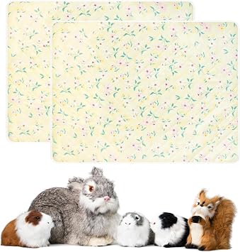 2 Pack Guinea Pig Cage Liner washable Guinea Pig Bedding Reusable Hamster Mat Waterproof Super Absorbent Rabbit Bedding  Non Slip Mats for Small Animals Pet 27.56 X 35.43 Inches 70 X 90 Cm