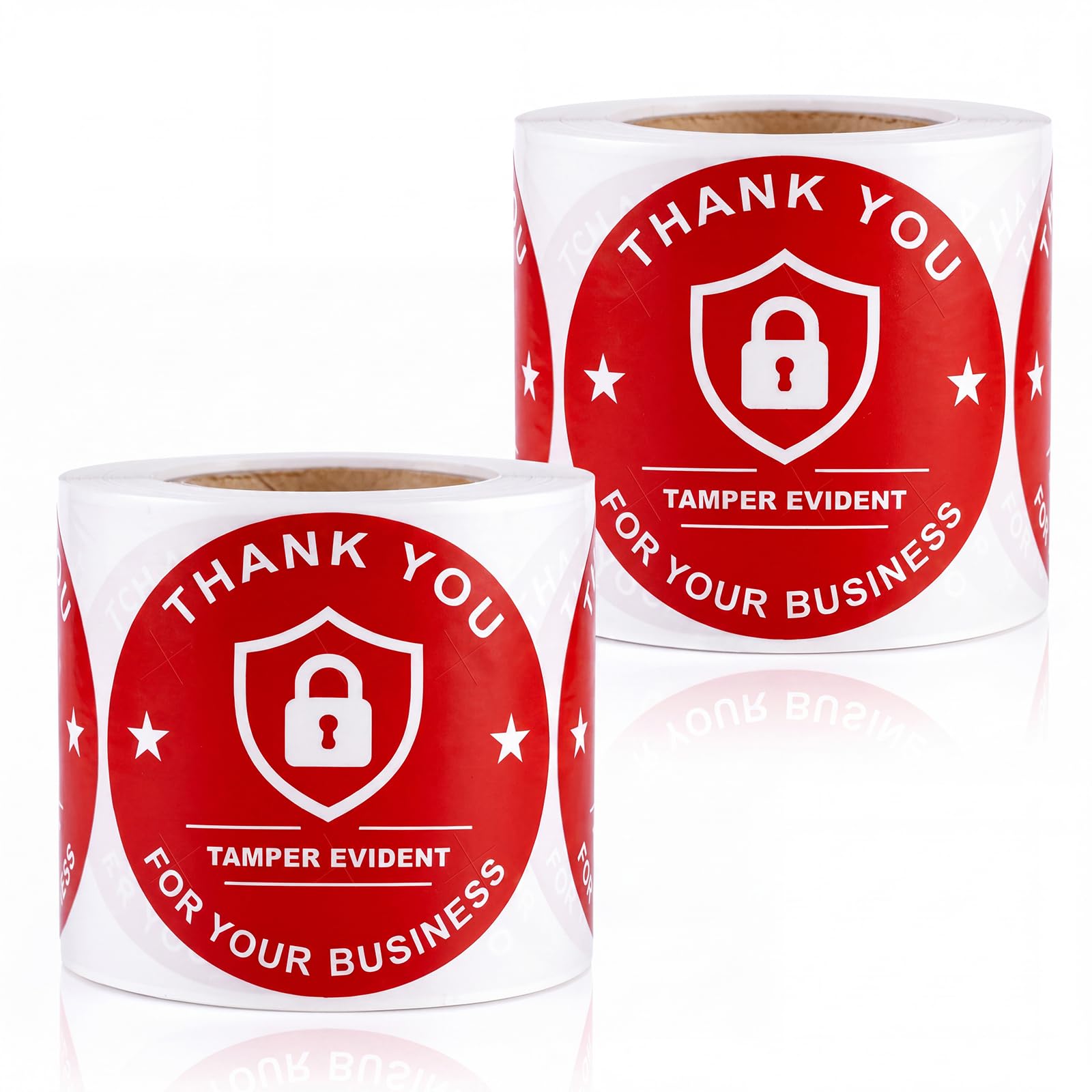 MotiMind 500 Pcs Thank You Tamper Evident Stickers Roll, Red