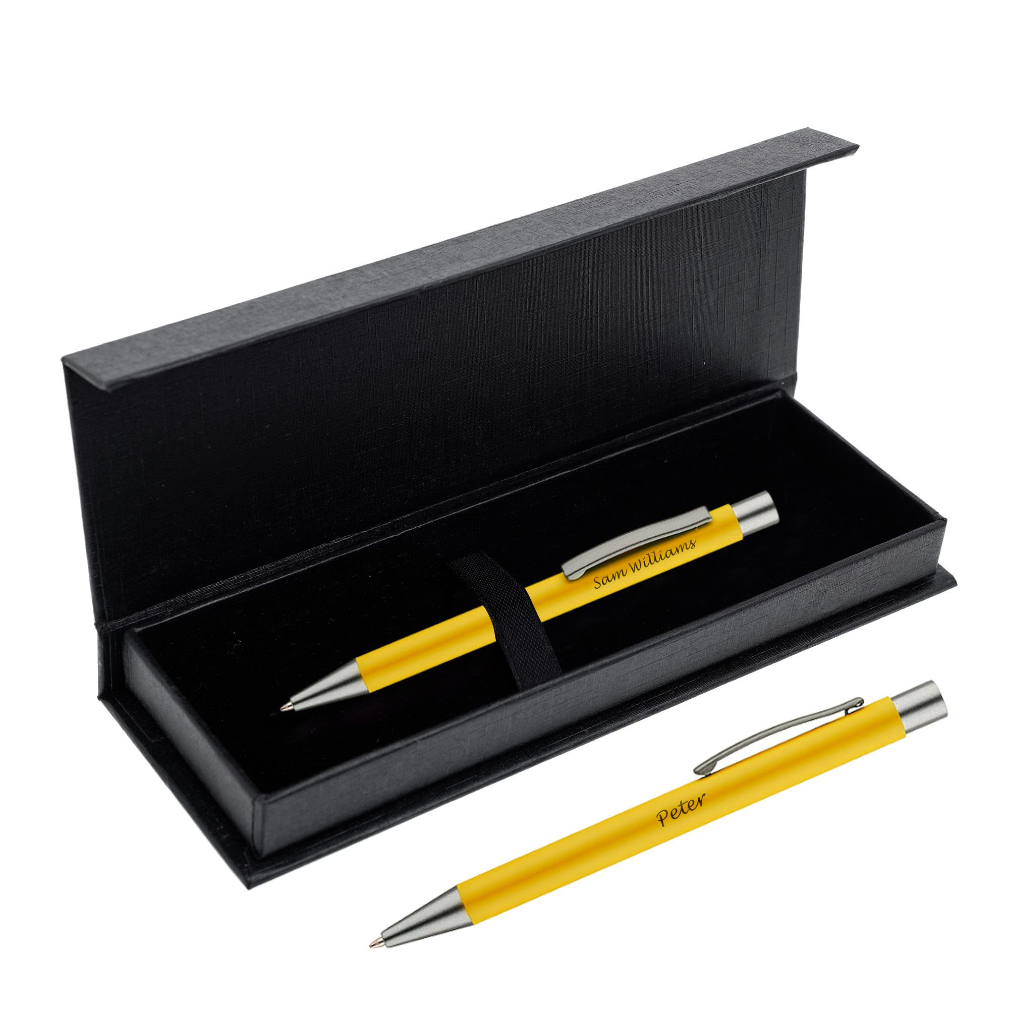 Paul Clover Personalised Engraved Aluminium Ballpoint Pen with Graphite Finish in a Gift Box - Elegant Gift Idea for Your Loved Ones, Men and Women - Enter Your Custom Text
