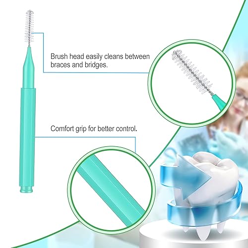 Miniatura 6 de Nuenen 150 piezas de cepillo interdental, herramienta de limpieza de dientes de pata dental, limpiador de palillos de dientes, recambio de cepillo