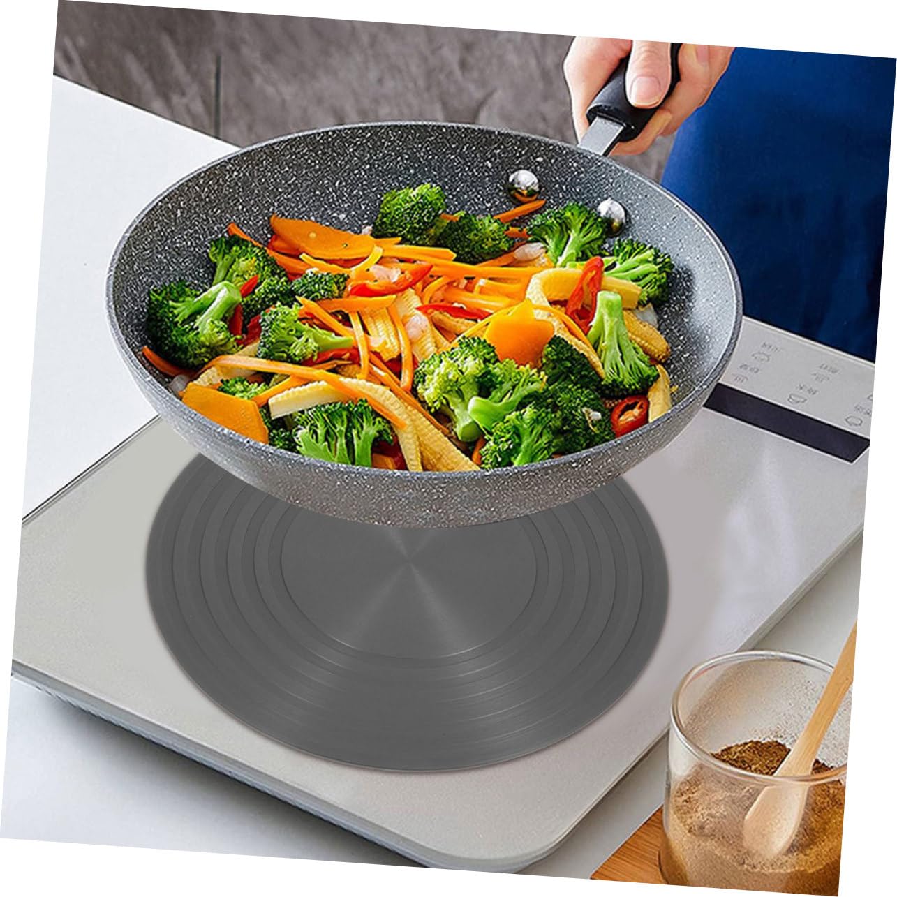 Difusor de Calor para Cocina de Gas de Aluminio 26cm 4 Mm | Placa Conductora, Descongelación Rápida, Distribución Uniforme del Calor