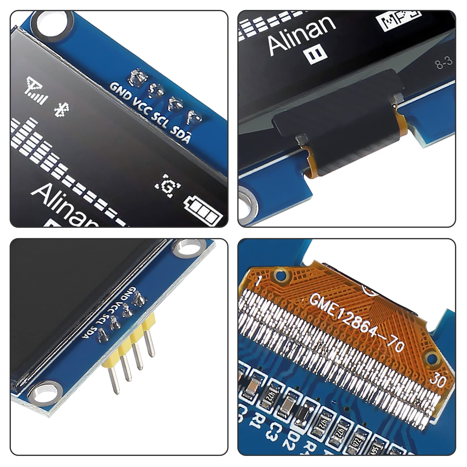 1.3 Inch OLED Display Module - 128x64 White SH1106 I2C Interface For Arduino & ESP32