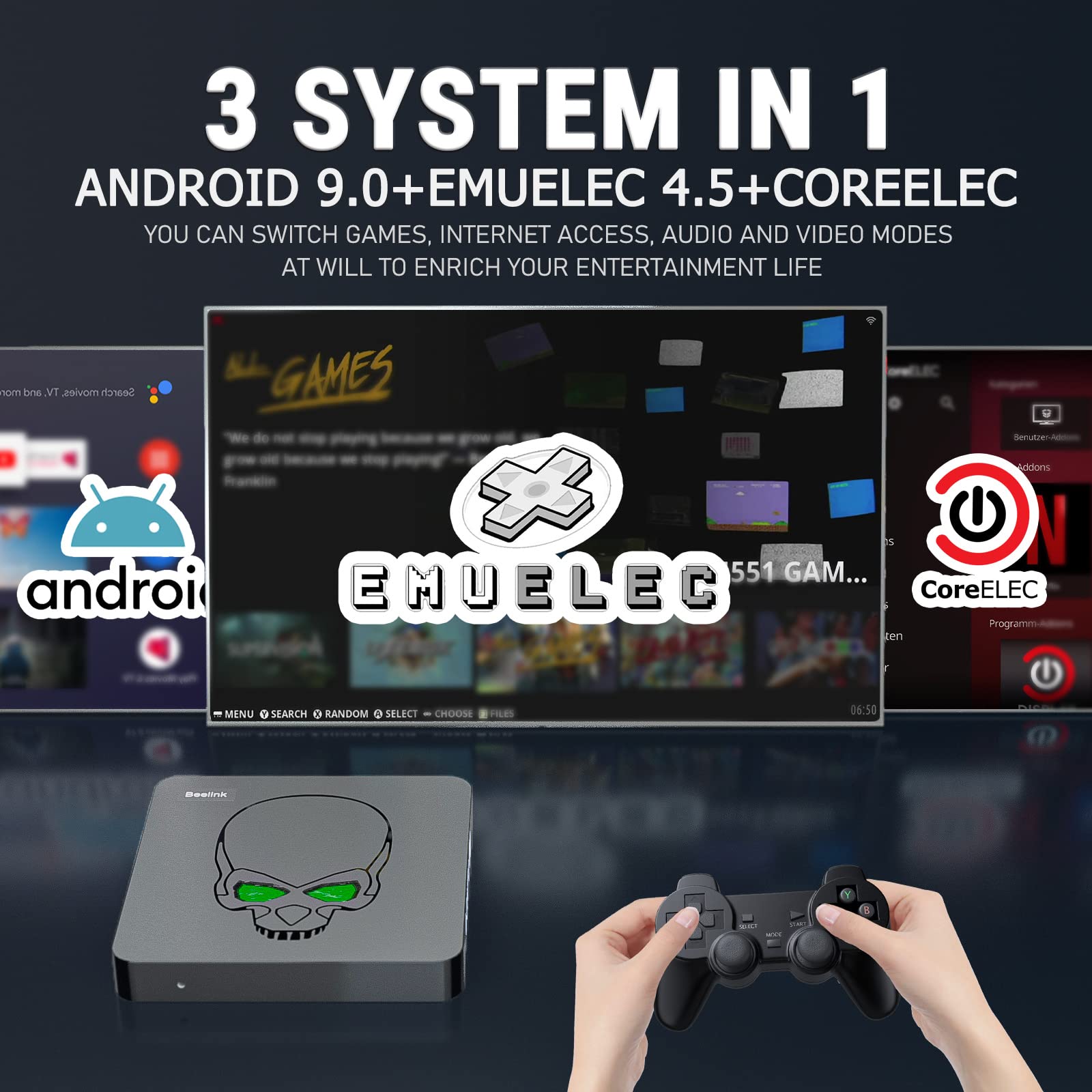Console di gioco retrò Super Console x King Oltre 95.000 giochi integrati, console per videogiochi plug-play per TV, chip S922X, supporto uscita 4K HD, 2 controller wireless, regalo per amici/famiglia