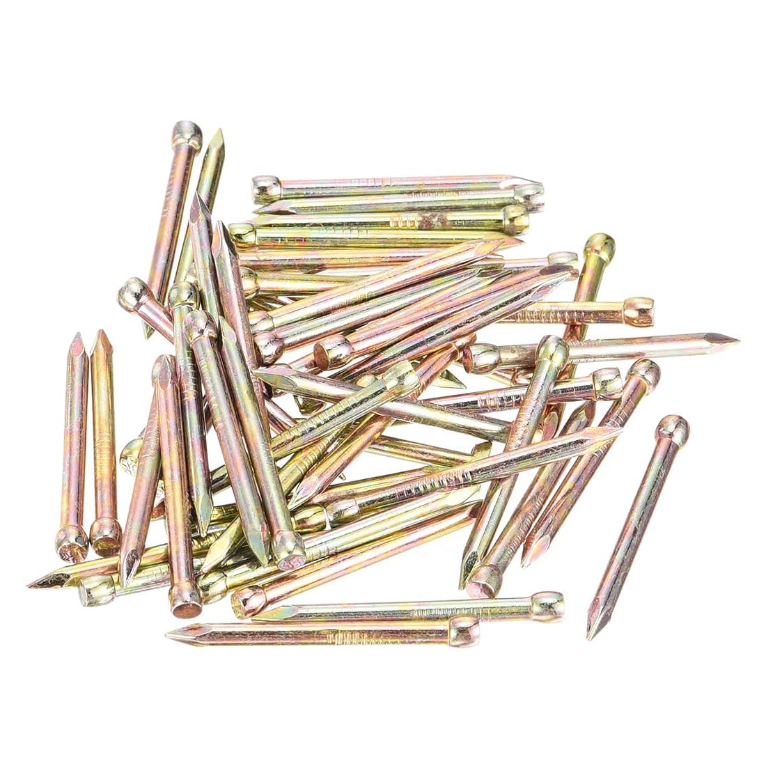 Unifizz 50pcs 28mm Finishing Nails Carbon Steel Headless Nails for Picture Hanging, Small Hardware Nails for Wood Frame, Wall Trim, Baseboards and Art Projects,Color Zinc