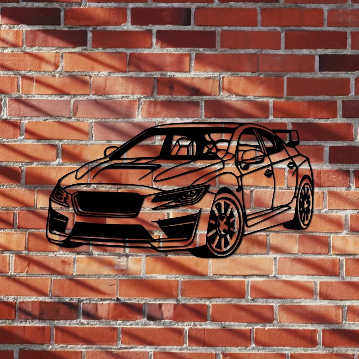 Arte de Pared de Silueta de Coche Metal, Decoración Pared Metal de Coche Deportivo, Decoración Pared Negra Automotriz, Decoración Pared Minimalista para Dormitorio Sala de Estar Pared del Hogar