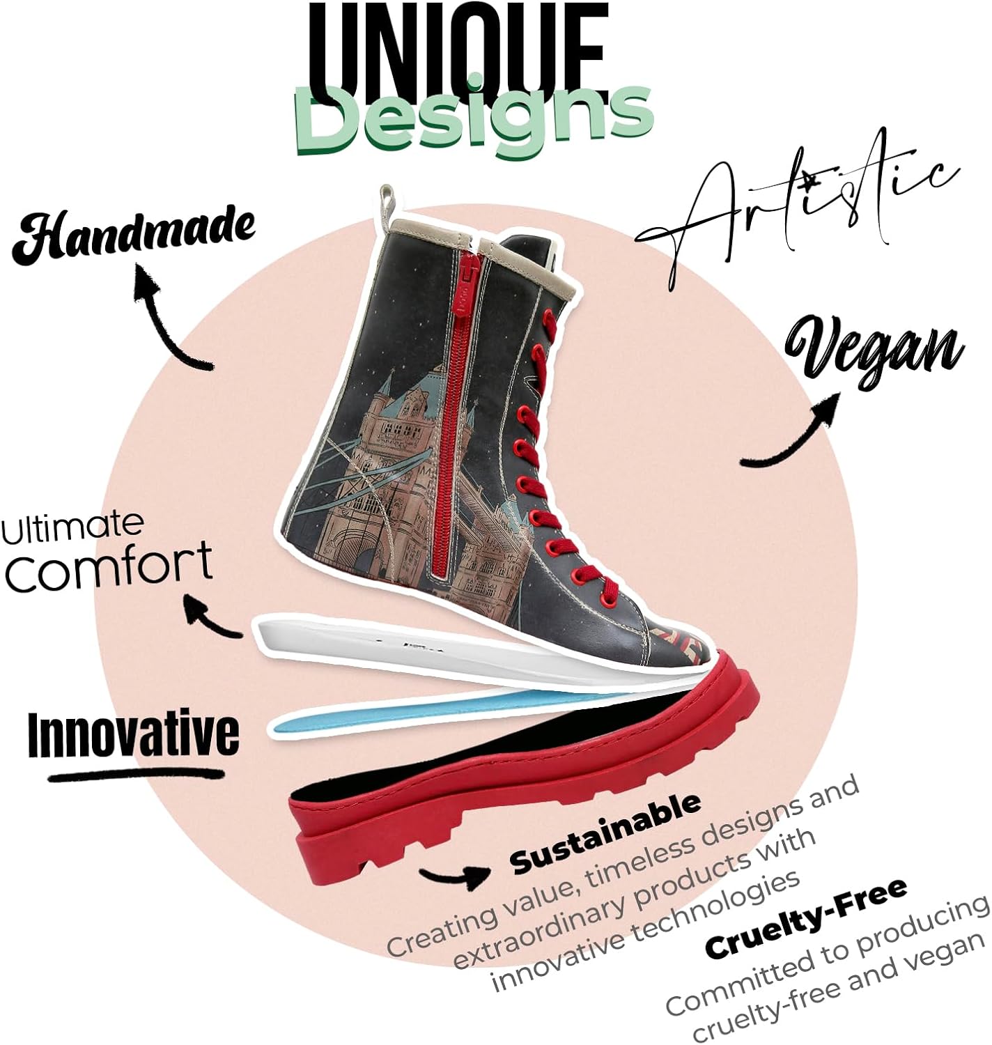 DOGO Gisele Boots for Women - Handmade and Vegan Leather Mid Calf Boots for Women,