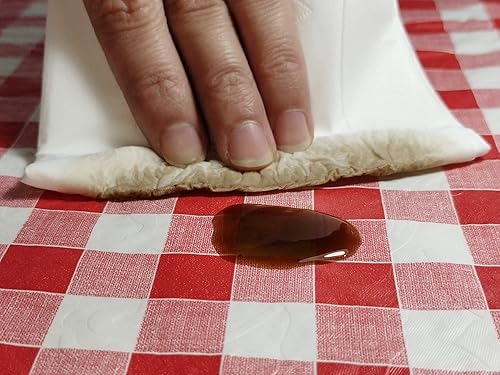 Miniatura 5 de Mantel cuadrado de vinilo a cuadros rojos estilo italiano a cuadros con 6 clips para mantel gratis, perfecto para mesa de comedor, tamaño 60 x 60