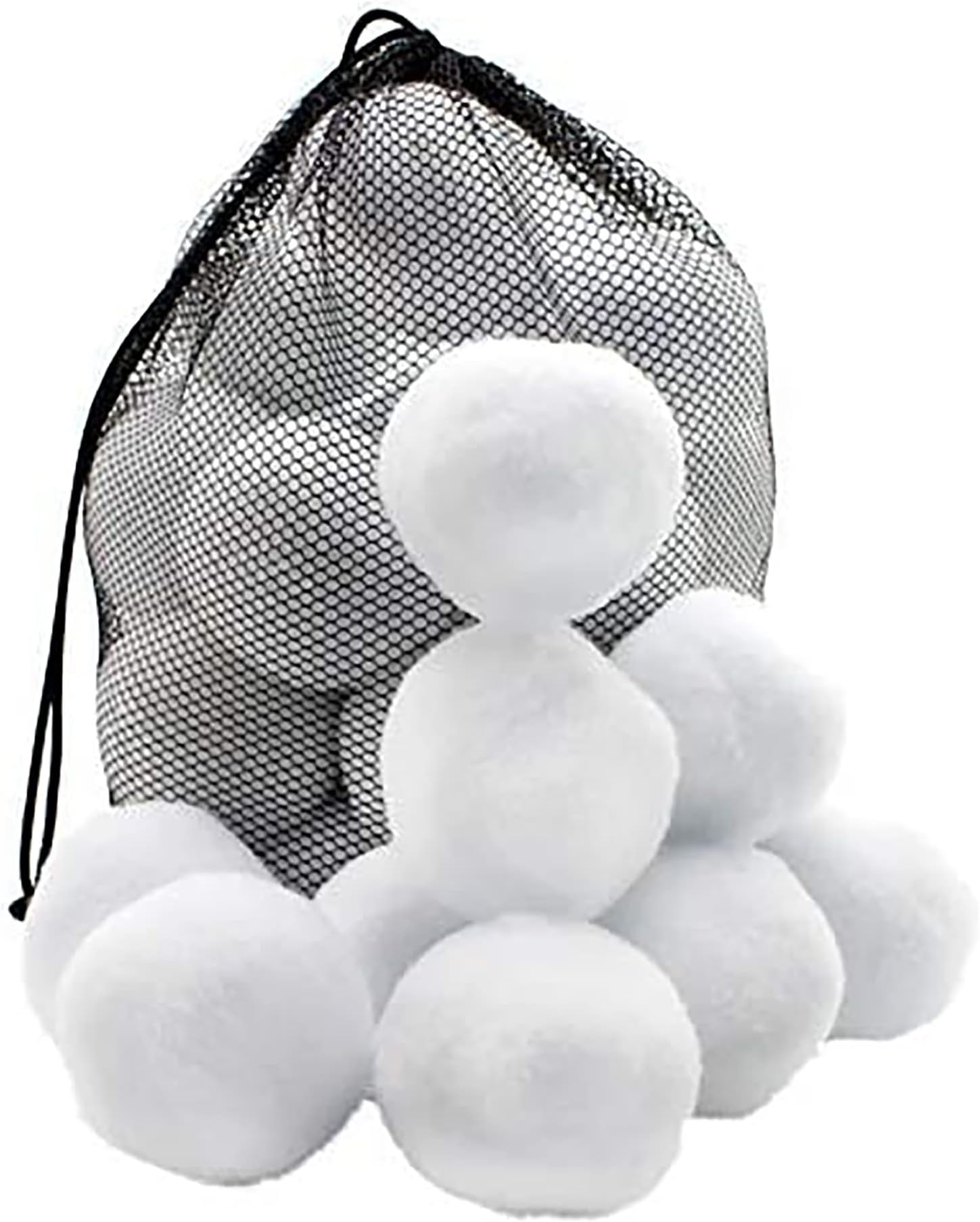 Attatoy 30-Count Indoor Plush Snowballs, Toy Snowballs for Indoor Play with Drawstring Bag