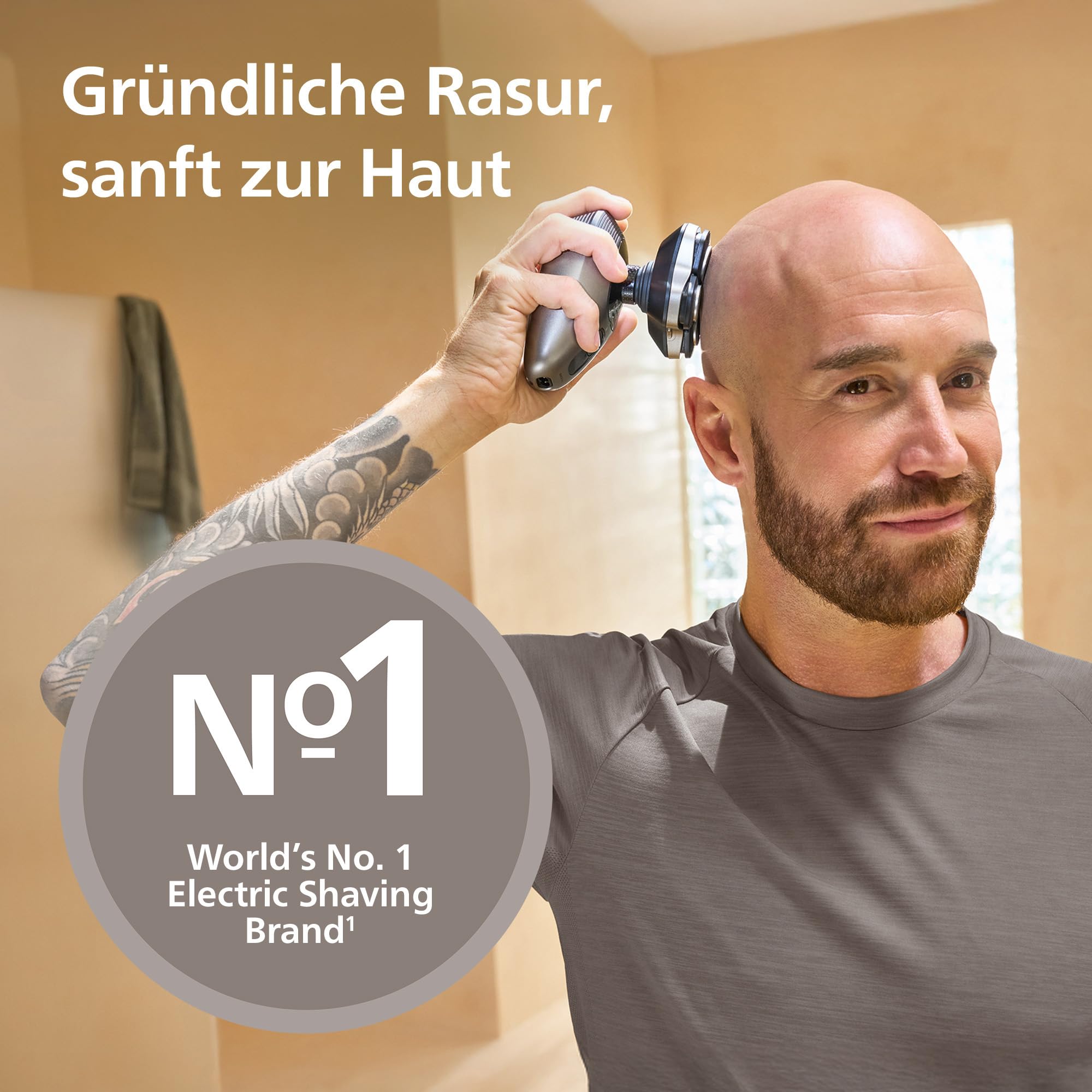 PHILIPS Head Shaver Pro Series 9000 – Glatzenrasierer für Herren und Frauen, elektrischer Rasierer mit flexiblem 360grad-Scherkopf und ComfortCut-Klingen, sanft zur Haut, Modell HS9980/15