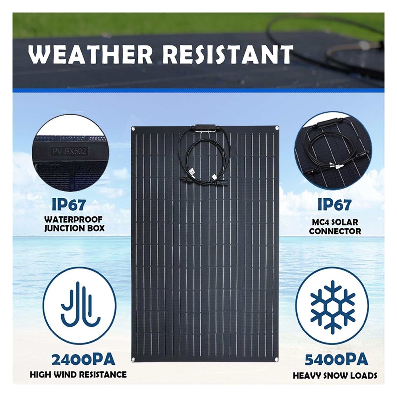 Solarpanel-Kit, flexibles monokristallines PV-Modul, hocheffiziente Ladebatterie for Zuhause, Wohnmobil, Boot, netzunabhängiges System Einfache Installation(2PCS-600W)