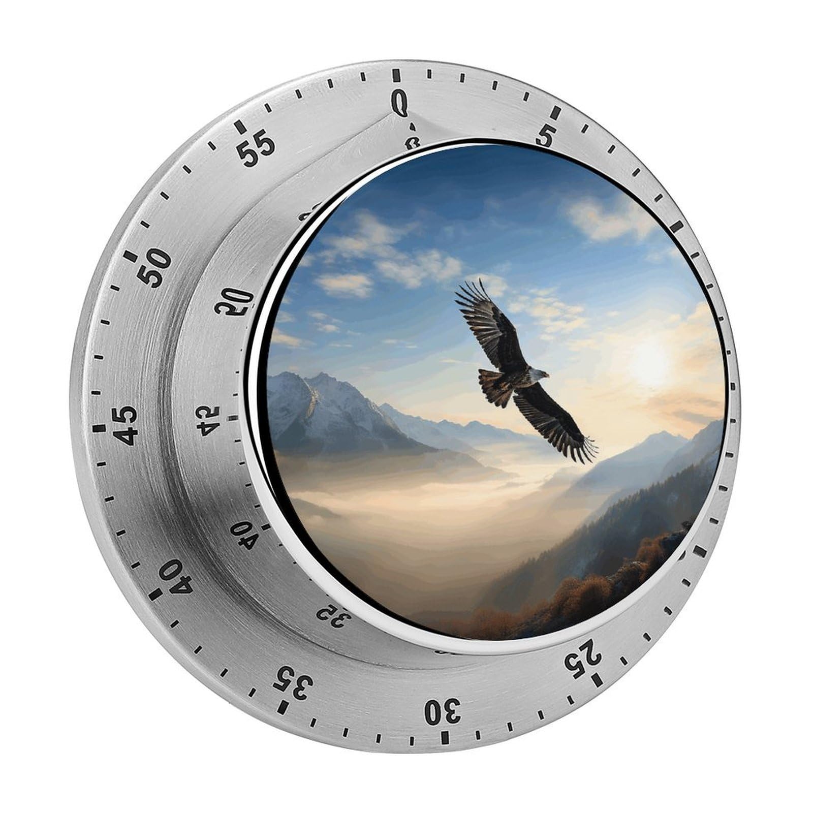 Eagle Mountains Timers Kitchen Chef Cooking Timers Portable Countdown Alarm Loud Countdown Clock Waterproof Stainless Steel Timer Compact 60-Minute Mechanical Timer Daily Use
