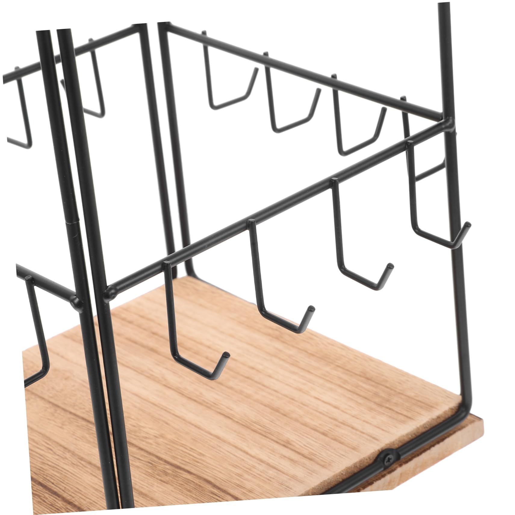 Espositore Organizzatore Multifunzionale Design Rotante a 360° in Legno Marrone per Orecchini per Gioielli e Anelli per Decorazione Casa e Vanity