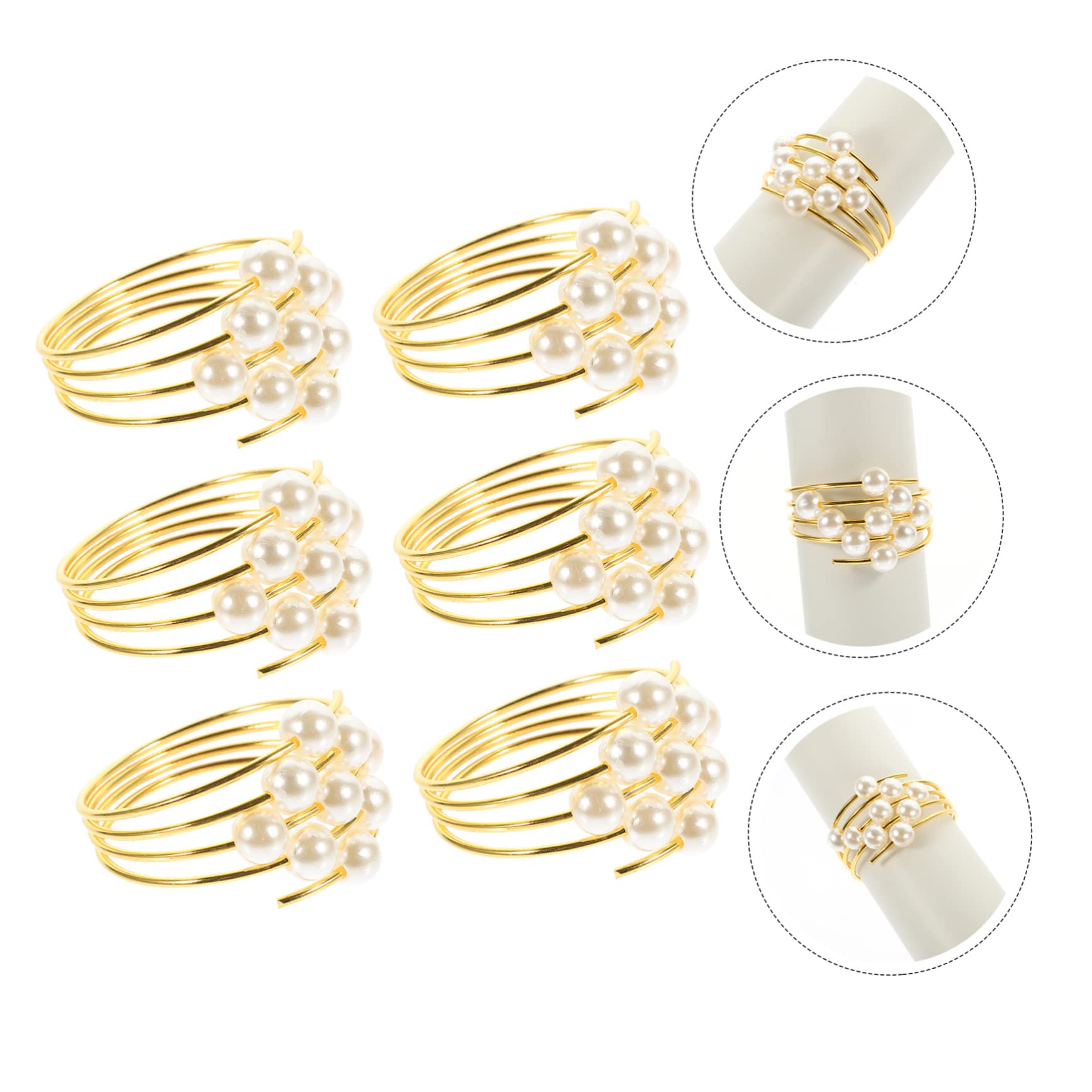TOPBATHY 24piezas Anillas De Servilleta De Perlas Elegantes y para Decoración De Mesa Bodas Anillos De Servilleta para y