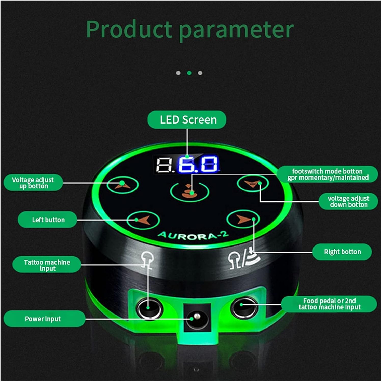 Professional Digital Tattoo Power Supply Updated Mini LCD Tattoo Supplies for Tattoo Machine