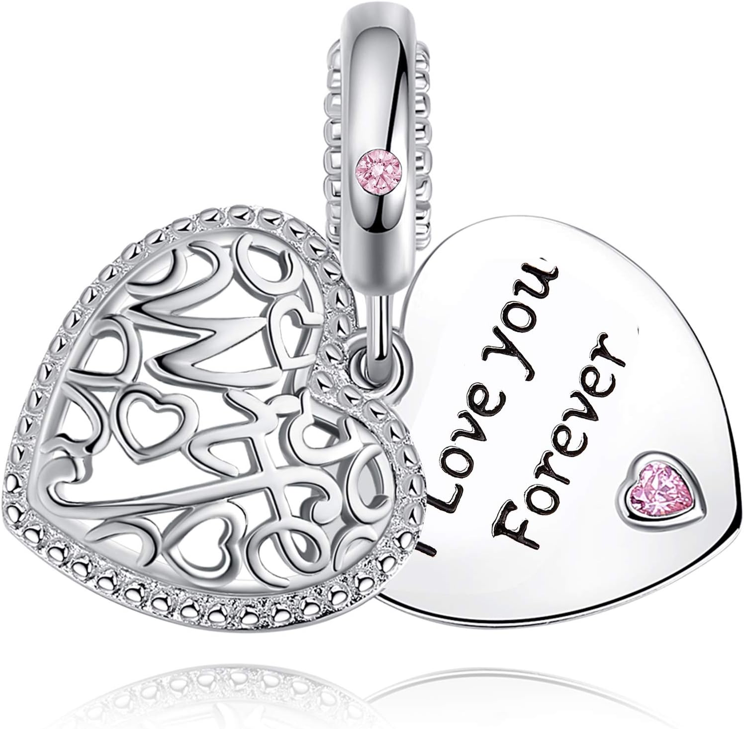 ASELFADI Love You Forever Heart Sterling Silver Wife Charms for Bracelets Best Birthday Valentines Day Mothers Day Christmas Gifts for Wife from Husband