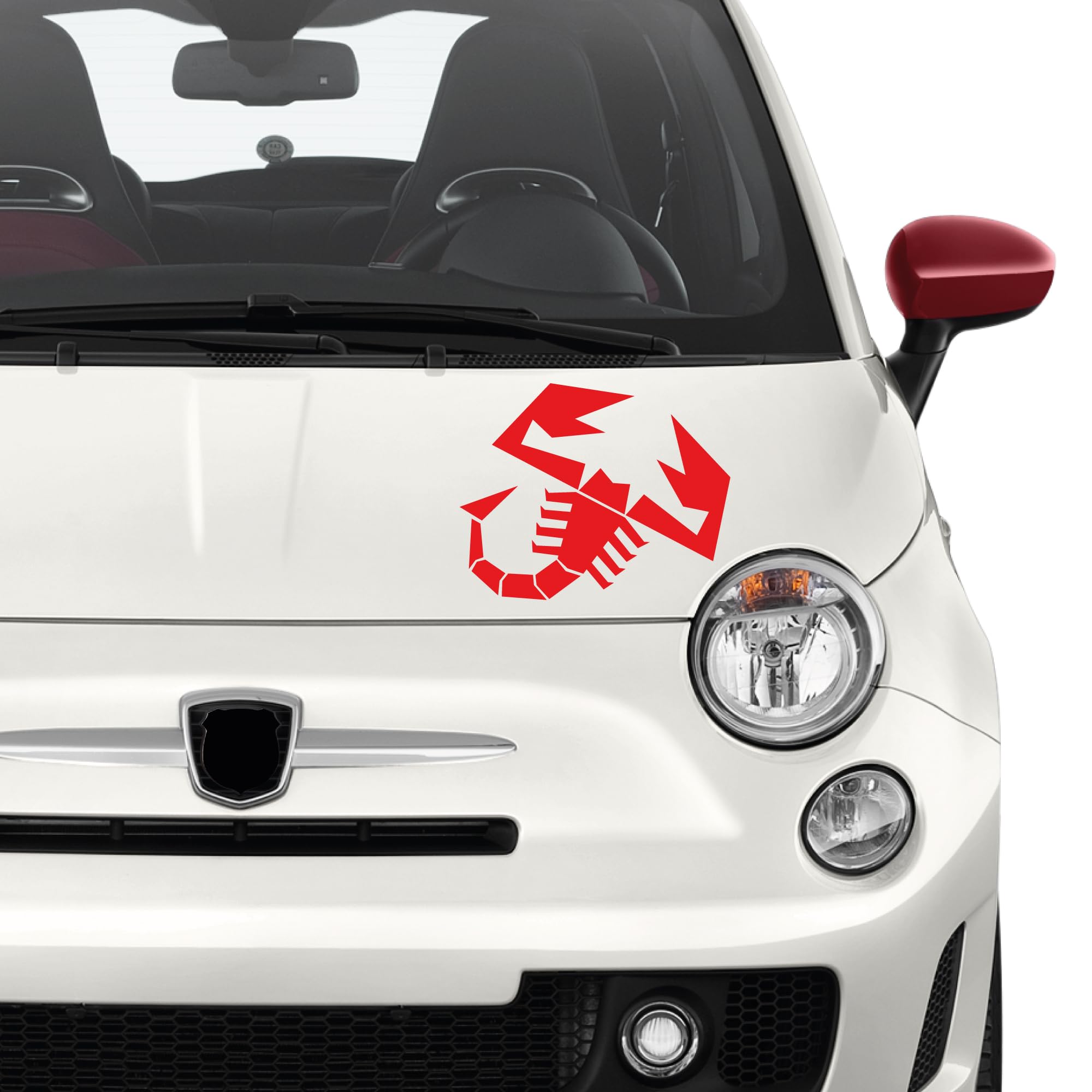 Pumu Red Adhesive Scorpion Abarth 40X40 Cm For 500 Tuning Point Evo Emblem Stickers (Red)