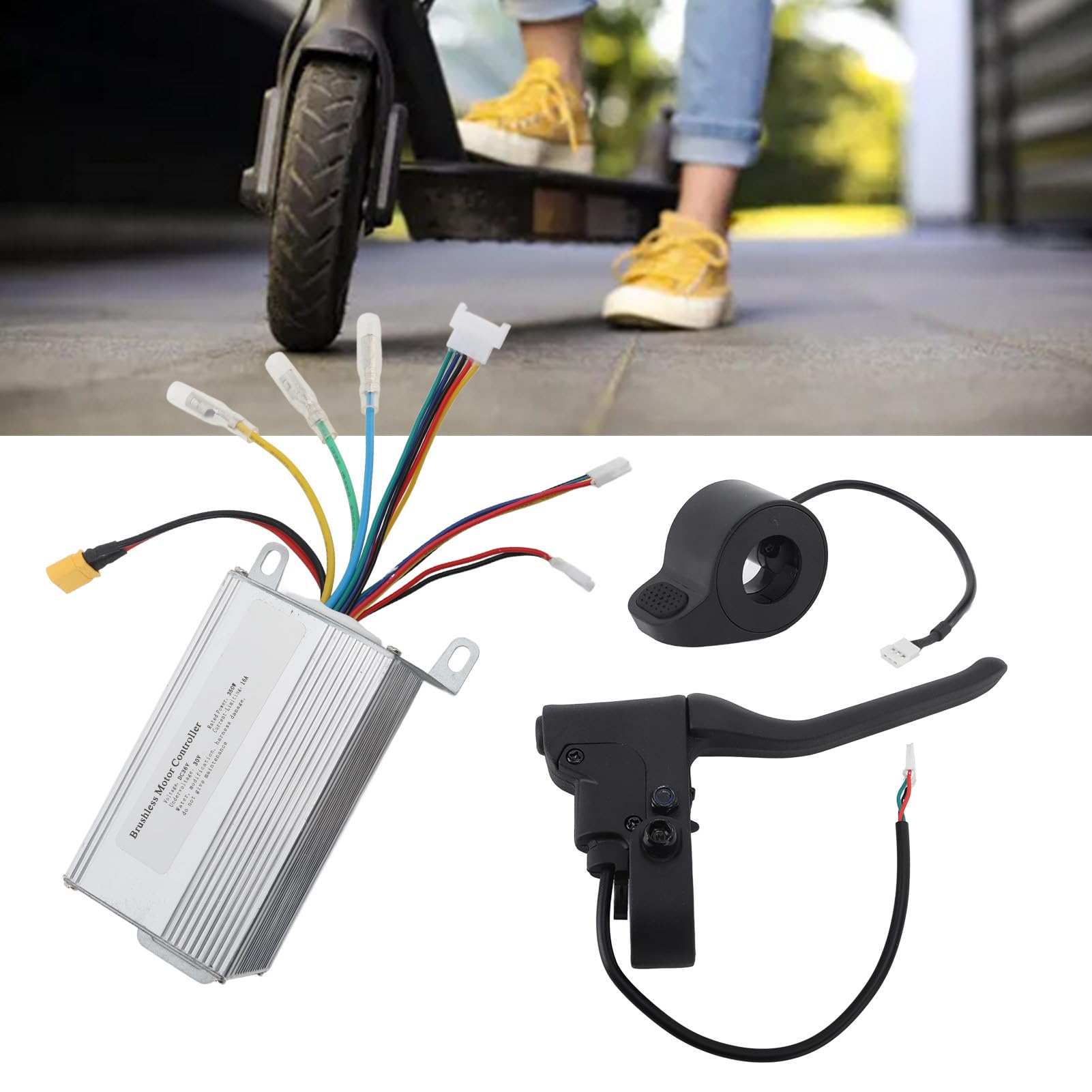 BuyWeek Elektroroller Controller Dashboard Kit for Xiaomi M365, DC 36V 350W E-Roller Motor Controller Armaturenbrett Daumengas Bremshebel Dashboard Abdeckung Kit