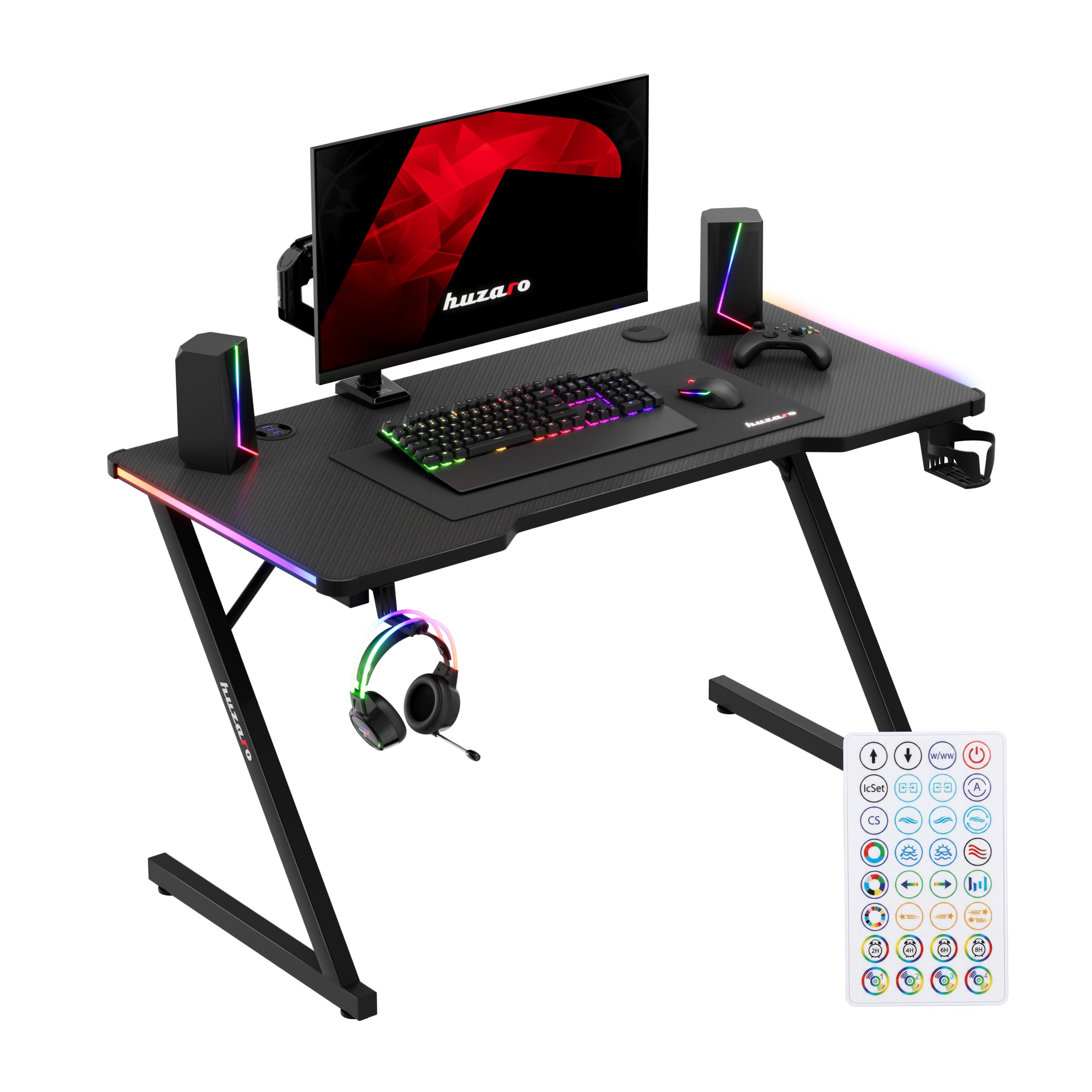 huzaro Hero 2.5 Gaming Schreibtisch - Computertisch - 120x60cm - RGB