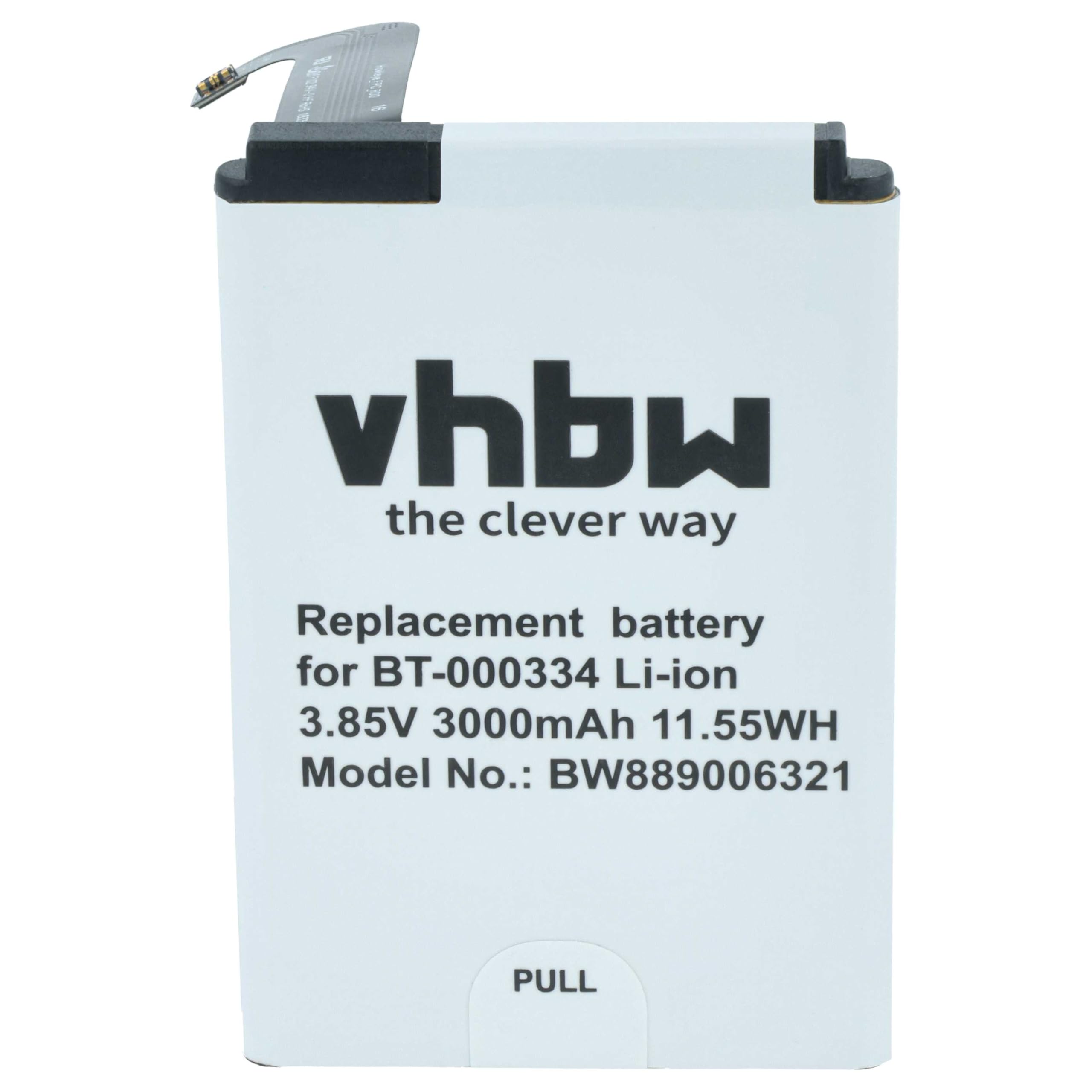 vhbw 3 x bateria kompatybilna z skanerem kodów kreskowych Zebra TC200J, TC25, TC20 POS (3000 mAh, 3,85 V, Li-Ion)