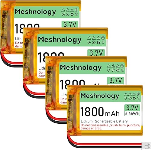 Lipo Battery 103450 - Batería recargable de polímero de litio de 3.7 V de 1800 mAh con conector PH2.0, circuito de protección integrado para