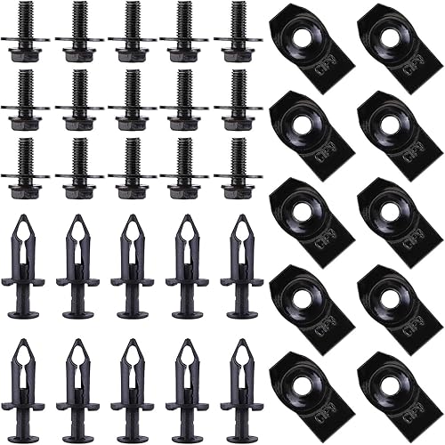 35 piezas de pernos de cuerpo de parachoques de protección contra salpicaduras de motor, cierre de clip de tuerca en U, compatible con Infiniti G35