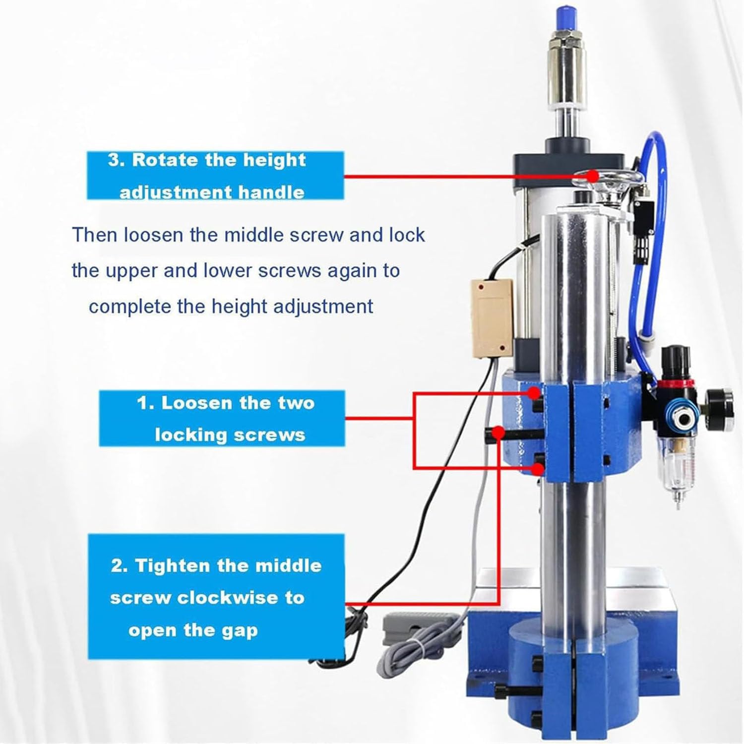 Máquina perforadora neumática de 300 kg, prensa perforadora vertical industrial resistente, carrera cilíndrica de 0,4 a 0,8 MPa, control de doble botón