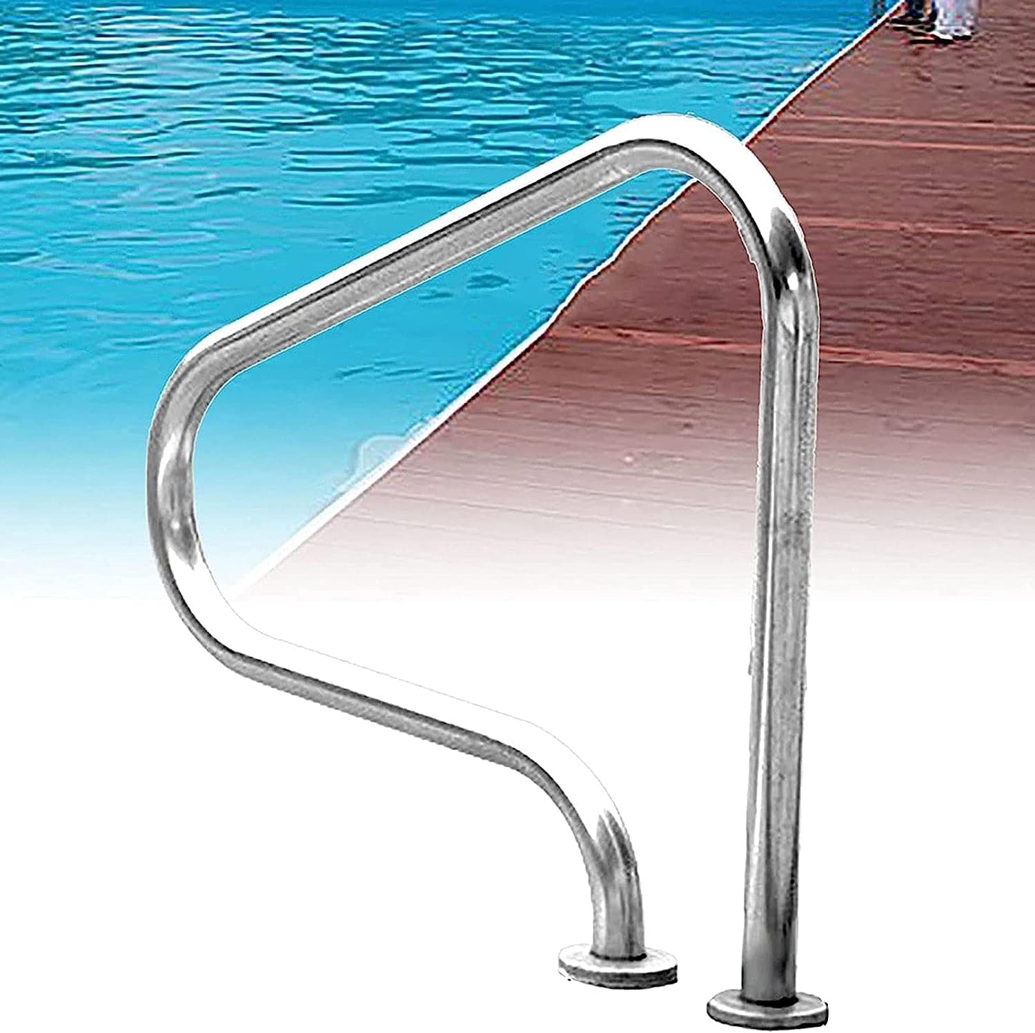 Main courante de piscine en acier inox 304 robuste avec finition miroir durable