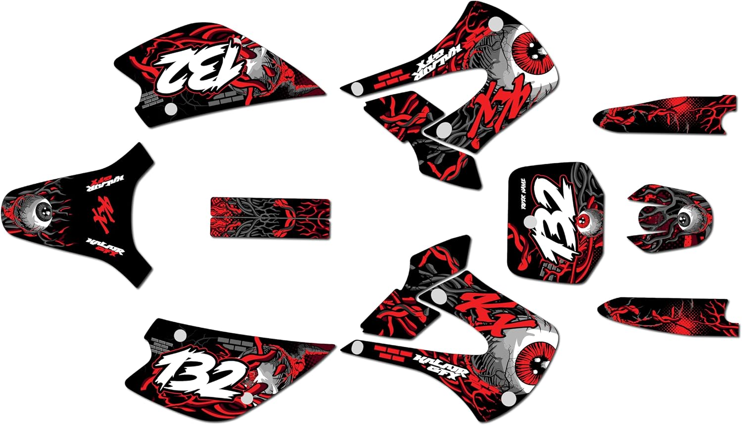 Graphics Kit for Kawasaki KX 85 UFO Restyle (2001-2013) CORE Series Green 09 Mil - Dirt Bike Custom Racing Graphics Decals Stickers Kit, no-Plastics