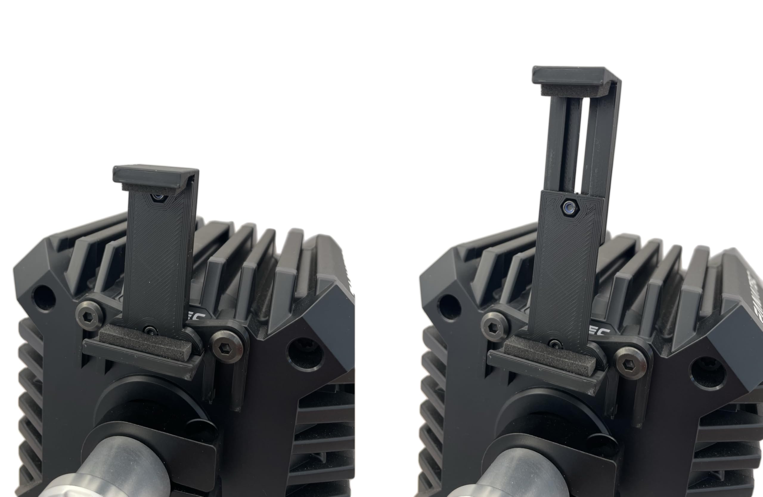 SimRaceMods Universal Fanatec Phone Holder, Compatible with Podium, Clubsport, CSL DD, GT DD Pro Wheel Bases, Adjustable Width 58-130mm, Front-Mount Dashboard Display