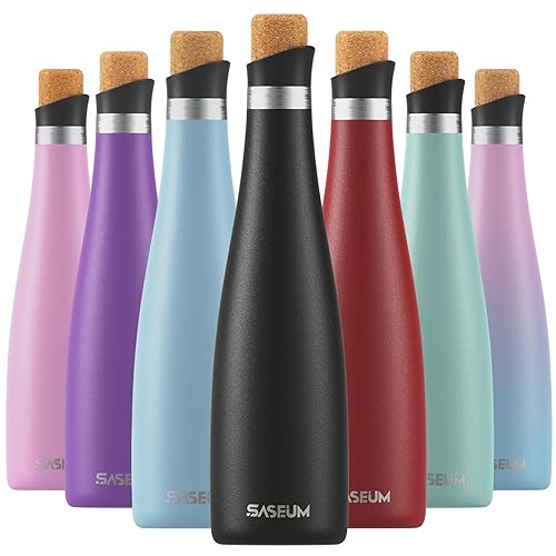 SASEUM Wine Bottle, 24 oz Insulated Stainless Steel Water Bottle