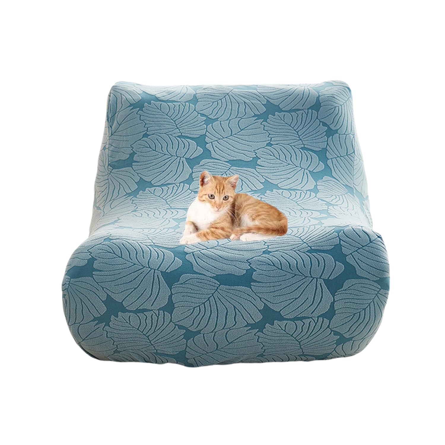HACLEN Stretch Lazy Floor Sofa Cover, Replacement Armless Lounge Couch Slipcover Removable Fireside Chair Cover Machine Washable (blue,one size)