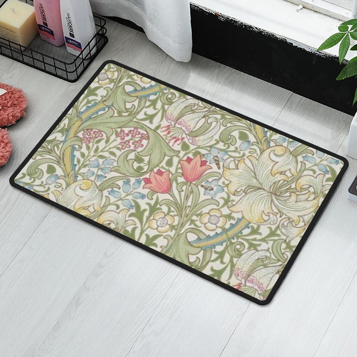 Amazon｜William Morris ウィリアム モリス いちごの盗人 玄関マット