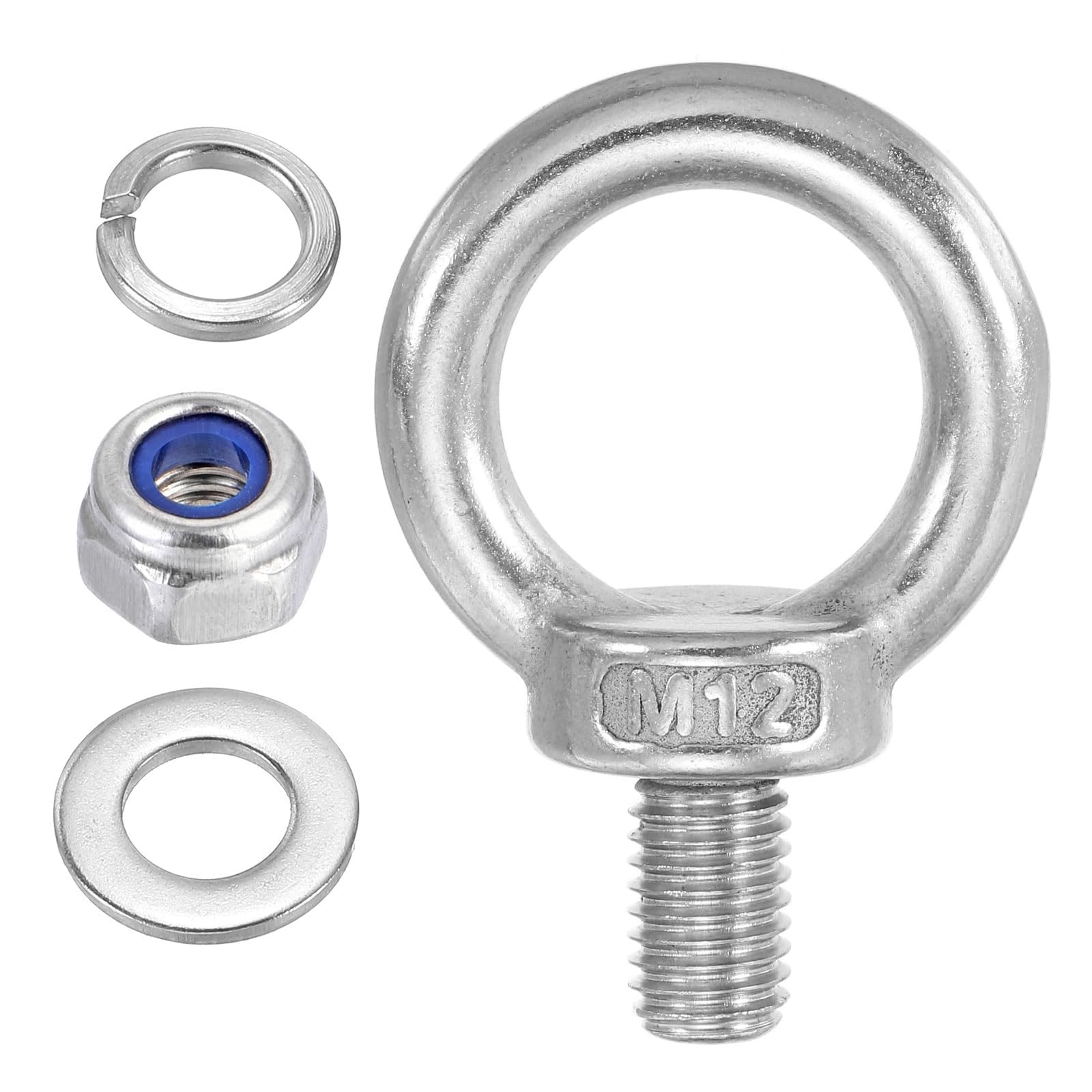TA-VIGOR 5Pcs M12 x 20mm Lifting Long Eye Bolt, 304 Stainless Steel Wall Expansion Anchor Bolts - Image 4
