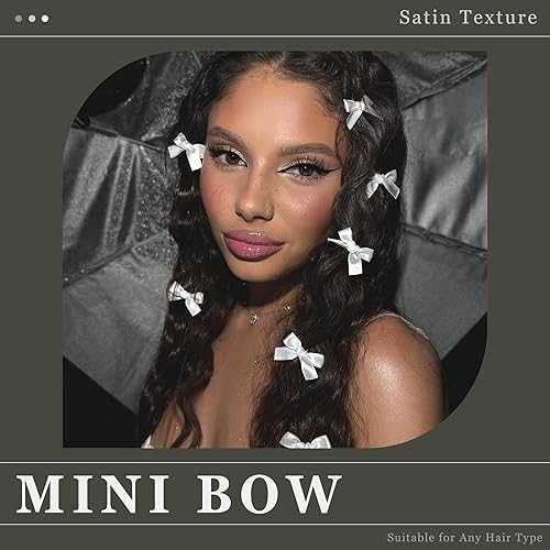 Vista 84 de 30 piezas de pinzas para el cabello con lazo de raso rosa, accesorios para el cabello con lazo de raso mini, lindos lazos para el cabello, barretas