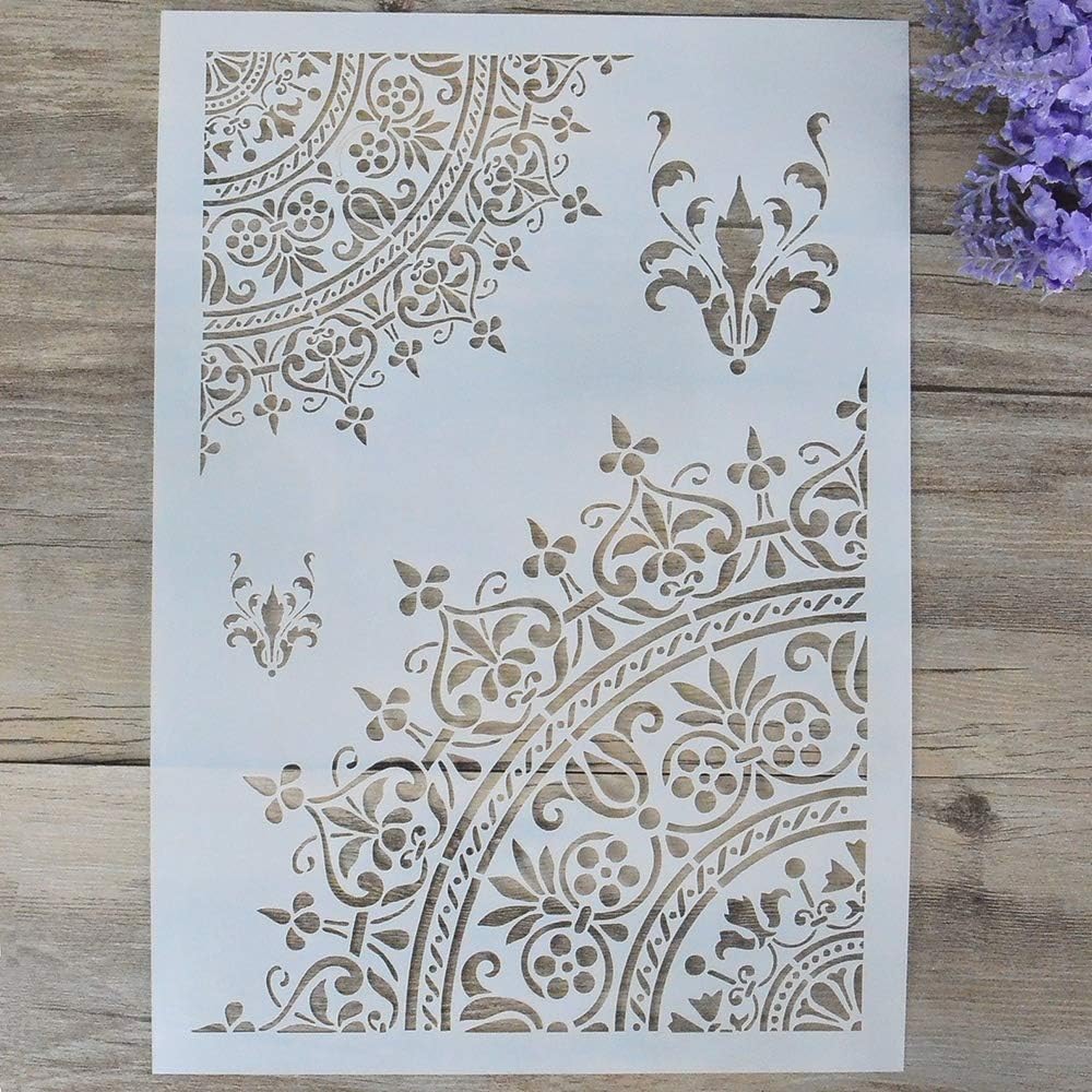 SLGIFT DIY Decorative Mandala Stencil Template for Painting on Walls Furniture Crafts, Mandala (A2 Size)