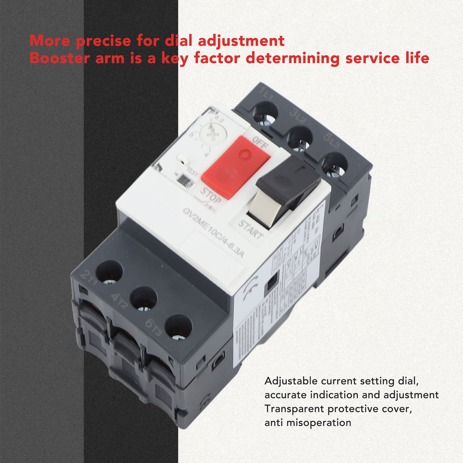 GV2-ME14C Disjoncteur de Protection Moteur, AC690V, Installation sur Rail 35mm, 6-10A, Protection Contre Courts-circuits et Surcharges, Contrôle par Bouton, Matériau ABS