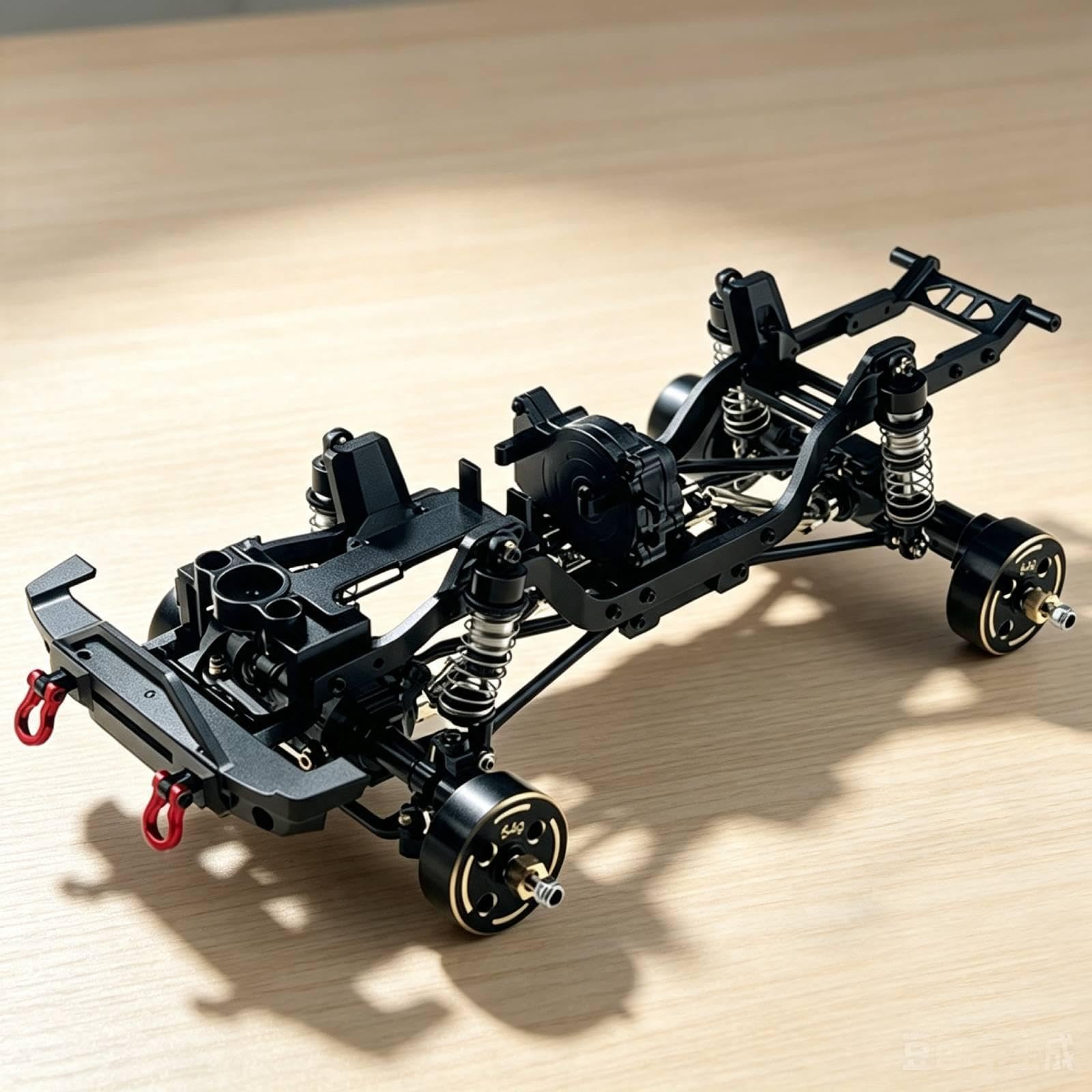Chasis Metálico para Coche RC 1 18 Bastidor Marco Estructura Aluminio 6061 y Resistente a Impactos con Mecanizado Preciso y Mantenimiento, Negro