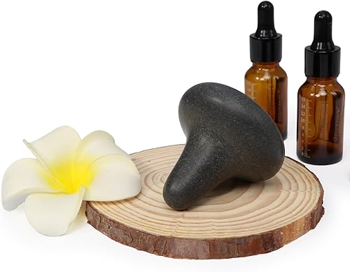 Miniatura 3 de Master Massage Kit de piedra de masaje caliente de basalto en forma de hongo con punto de gatillo, punto de presión y herramientas de acupresión,