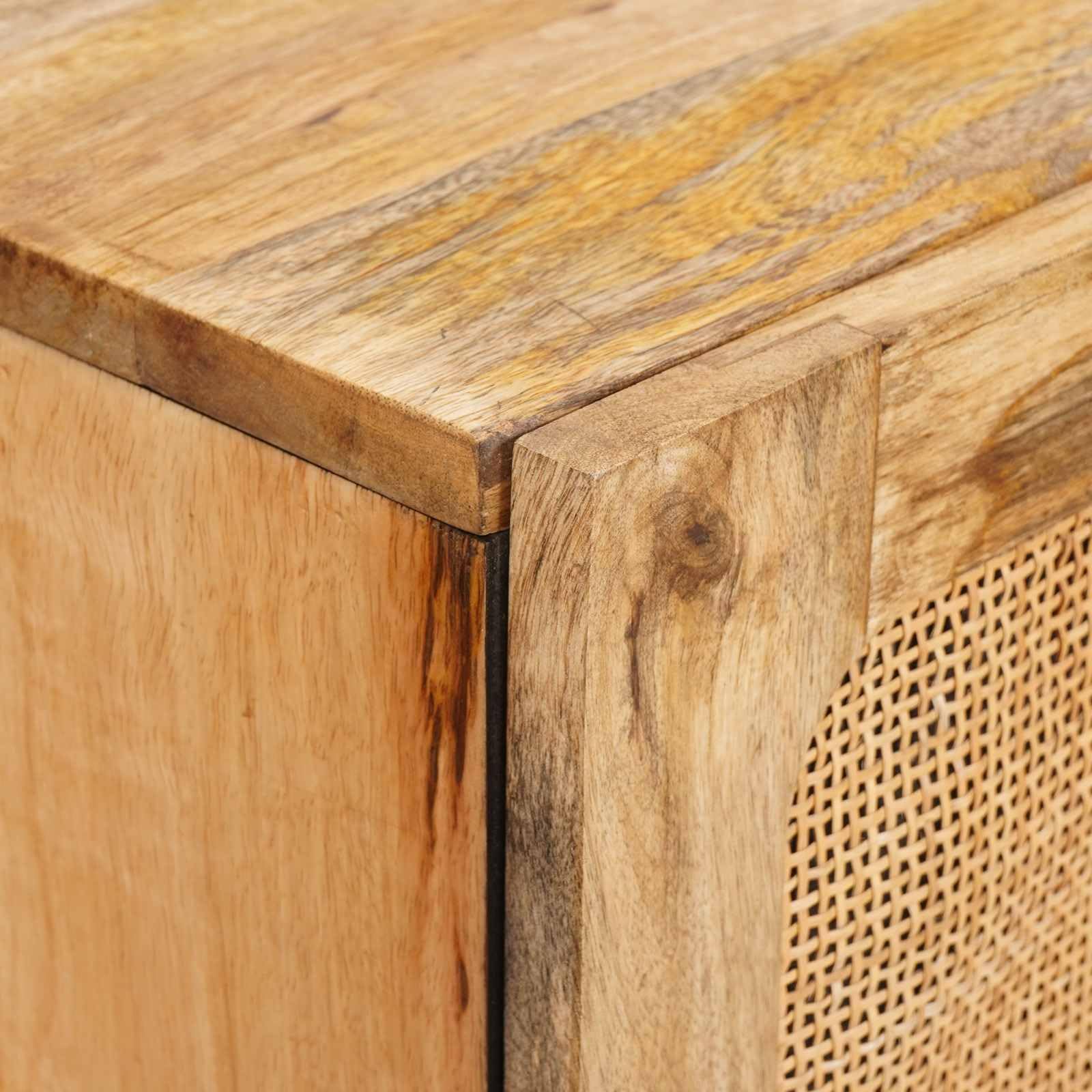 vidaXL Aparador Alto Marrón 90 x 33 x 75 cm Madera de Mango Maciza